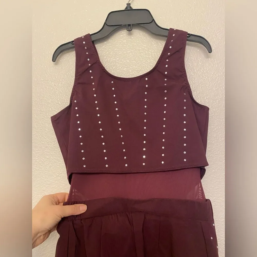 WEISSMAN Dance Costume menswear Take On Me 15754 burgundy vest jumpsuit SA adult